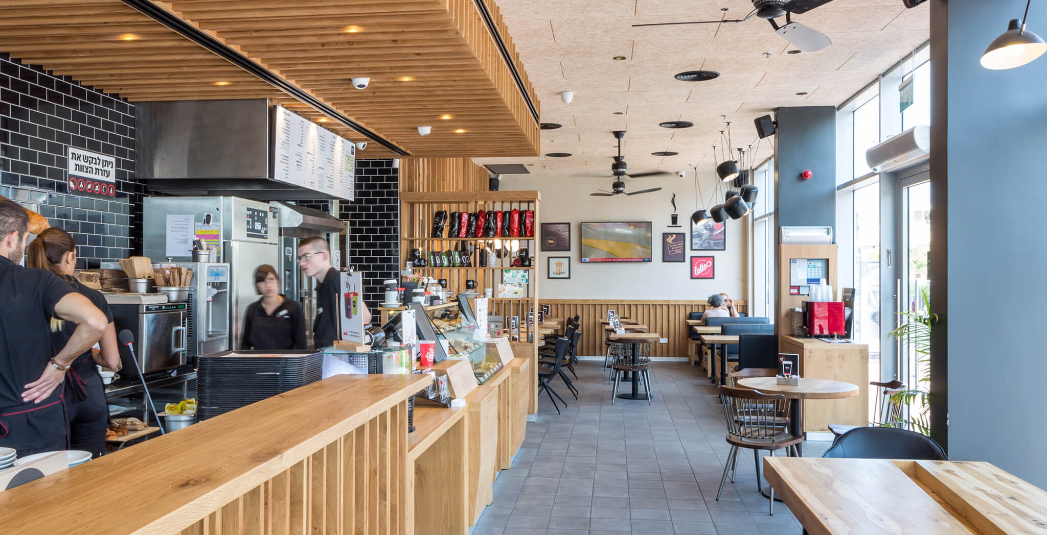 Counter and internal seating area, Kiryat Haim branch, Eilat branch