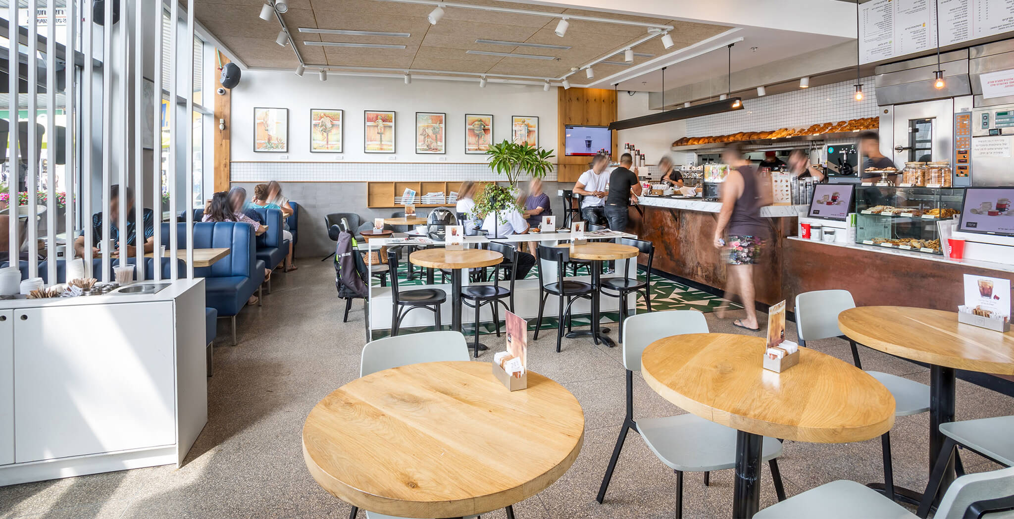 Internal seating area at the Shaare Hadera branch