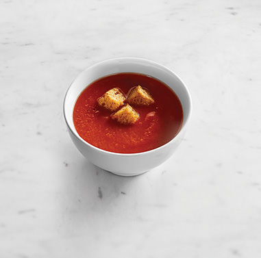 Go to the page that contains information about tomato soup - a vegan dish